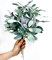 Tinsow Artificial Flocked Lambs Ear Leaves Dusty Miller Stems Flocked Oak Leaves Lamb's Ear Leaf for Home Wedding DIY Floral Arrangement (Silver Lamb's Ear, 5)